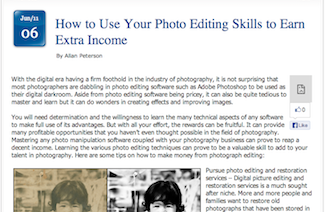 Earn Extra Cash With Your Photo Editing Skills